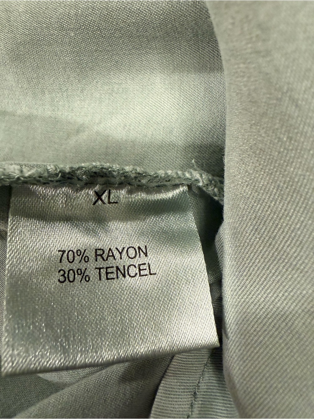 Jane and Delancey Relaxed Rayon and Tencel Blend Button-Down Shirt in Sage - Picture 5 of 9